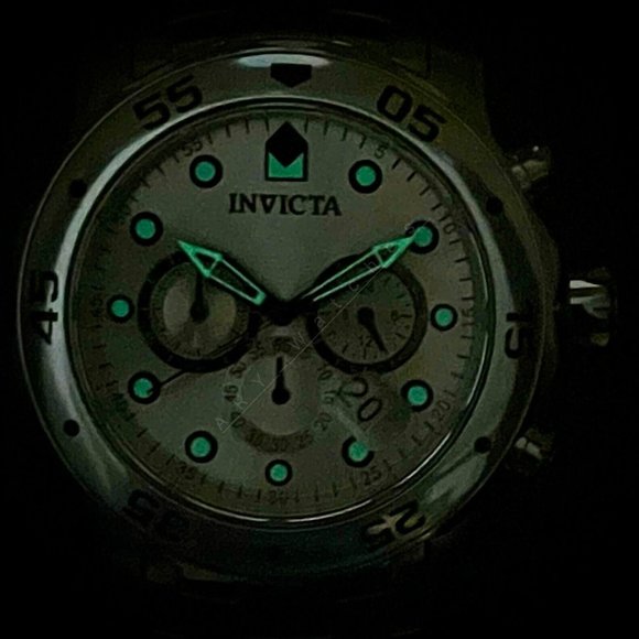 NEW Invicta 0071 Pro Diver SCUBA CLASSIC 48MM Chronograph ALL SILVER SS Watch - Picture 9 of 13